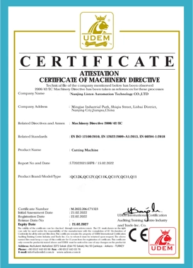 Cutting Machine Certificates