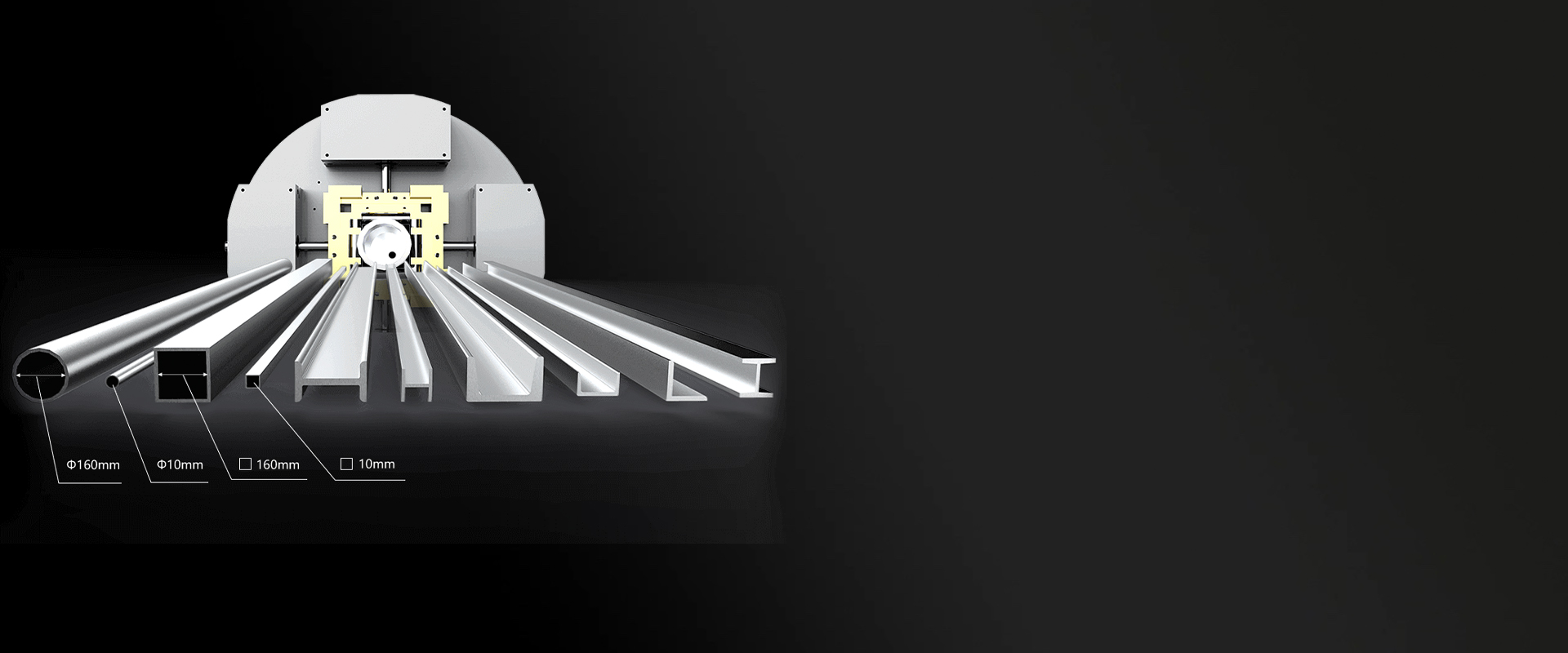 Wide processing range, capable of cutting various profiles