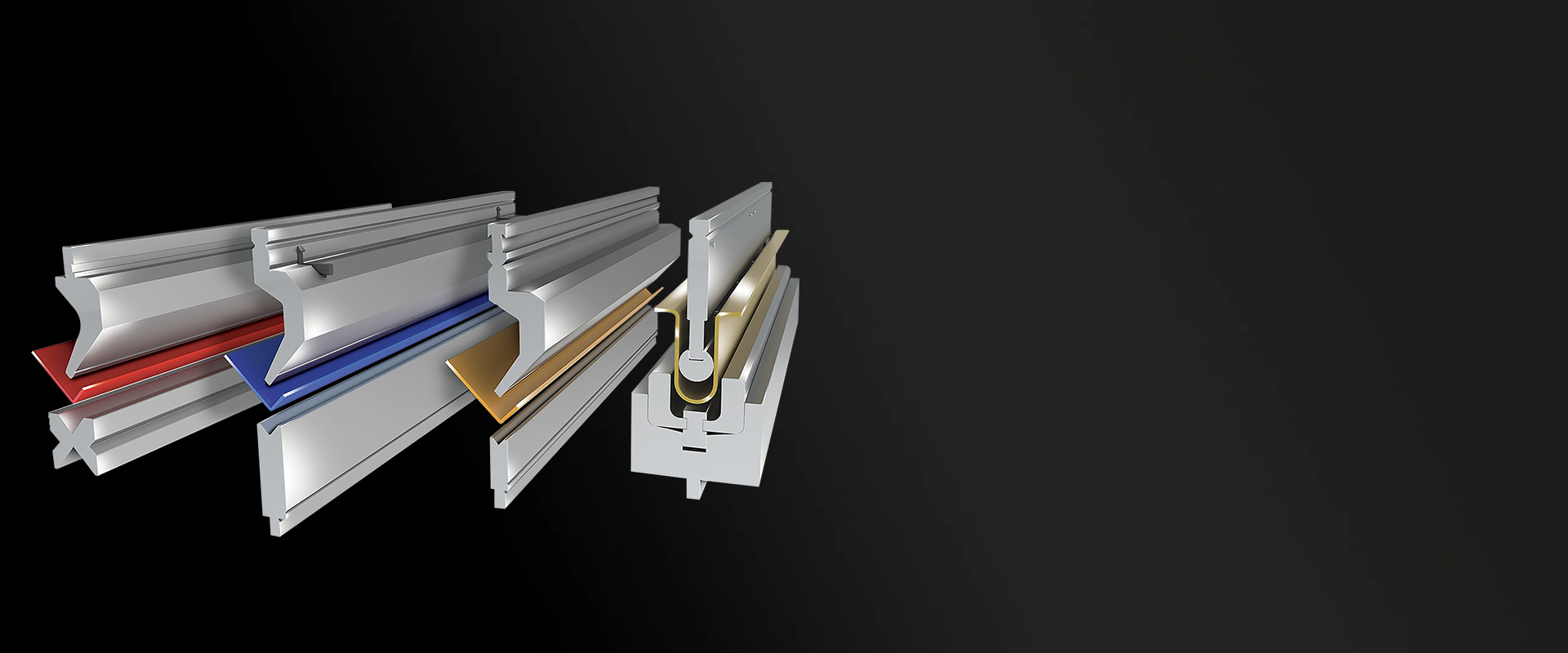 Diverse hydraulic press brake dies meet varied customer bending demands.